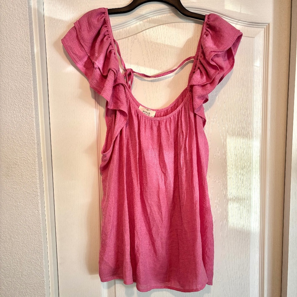 Perch by Blu Pepper Hot Pink Ruffled Top